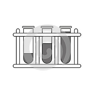 Tube icon. Row of test tubes, chemical flasks. Vector illustration. EPS 10.