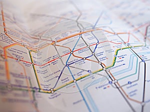 Tube map of London underground