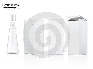 Tube Mock up Realistic Cosmetic and Box for Skincare Product on White Background Illustration. Health Care and Medical Concept