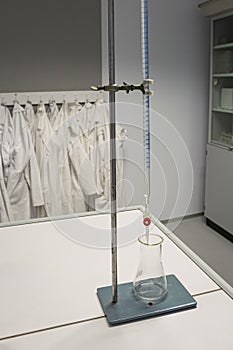 Tube for titration in a laboratory