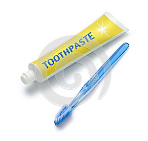 Tube of Toothpaste And Toothbrush