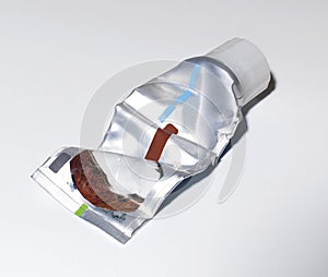 A tube of used toothpaste