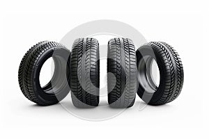 Tubeless car tires on a white background.