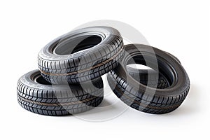 Tubeless car tires on a white background.