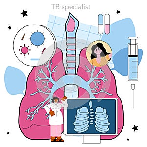 Tuberculosis specialist. Human pulmonary system diseases diagnostic