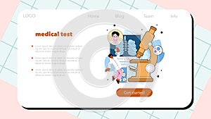 Tuberculosis specialist web banner or landing page. Human pulmonary
