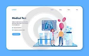 Tuberculosis specialist web banner or landing page set. Human pulmonary