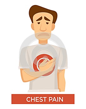 Tuberculosis symptom, chest pain, lungs disease isolated icon