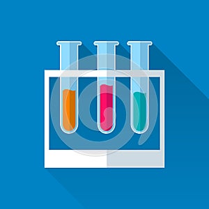 3 tubes with colored liquids