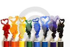 Tubes of paint with Heart photo