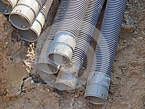 Tubes used to lay the conduits of electricity photo