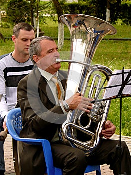 Tubist from brass band