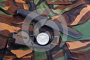 Tubular compass and knife