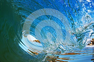 Tubular Surfing Wave Breaking Near the Shore in California