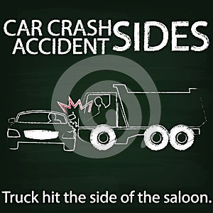 TUCK AND Car crash Side collision by chalk