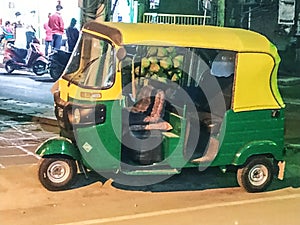 Tuck tuck, Auto ricksha, Transportation, City, yellow, green, road