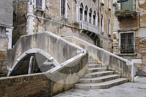 Tucked away bridge, Venice, Italy