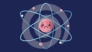 Tucked between two electrons a tiny symbol of societal pressures emanates a constant feeling of unease causing the atom photo