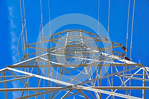 Tucson, Arizona- High voltage transmission tower in a low angle view