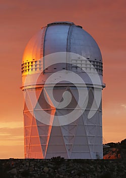 A View of the Mayall 4m Telescope at Sunset, Kitt Peak National Observatory, Tucson, AZ, USA