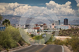 Tucson Downtown from road to Sentinel Peak