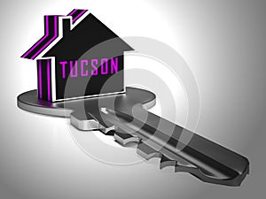 Tucson Homes Key Depicts Real Estate Investment In Arizona - 3d Illustration