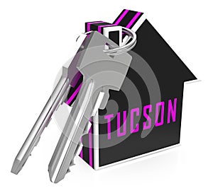 Tucson Homes Key Depicts Real Estate Investment In Arizona - 3d Illustration
