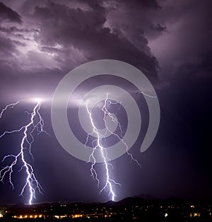 Tucson Mountain Lightning photo