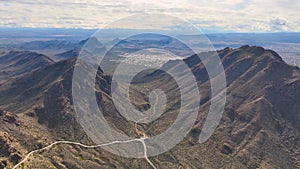 Tucson Mountains aerial view, Tucson, Arizona, USA