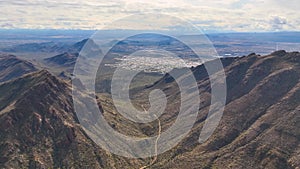 Tucson Mountains aerial view, Tucson, Arizona, USA