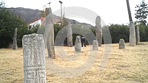 Tucuman Argentina.menhires rhe mollar arquelogical site ,rock engraved.