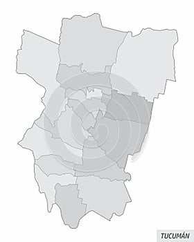 Tucuman province administrative map