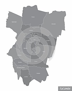 Tucuman province administrative map