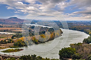 Panorama of the river Ebro in Tudela, Navarra, Spain