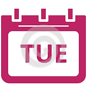 Tue, tuesday Special Event day Vector icon that can be easily modified or edit.