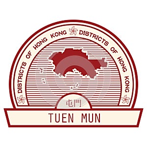 tuen mun state map. Vector illustration decorative design