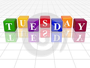 Tuesday in 3d coloured cubes