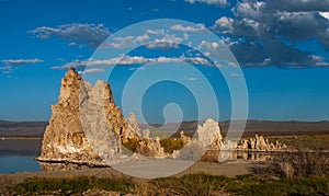 Tufa formations in Mono Lake, California photo