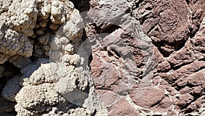 Tufa Rock Against Red Basalt at Grimes Point Hidden Cave photo