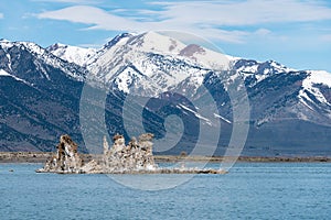 Tufa in the salty waters of Mono Lake in California