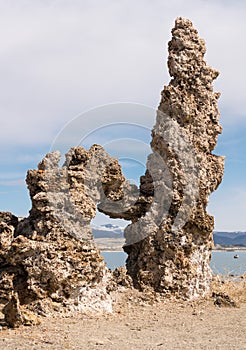 Tufa in the salty waters of Mono Lake in California