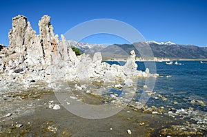 Tufa spires rising out of Mono Lake, California