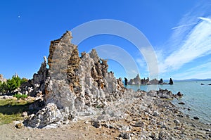 Tufa spires rising out of Mono Lake, California