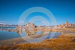 Tufa towers columns of limestone at Mono Lake