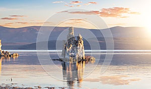 Tufa towers rock formation in Mono Lake.