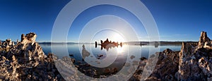 Tufa towers rock formation in Mono Lake. Sunrise