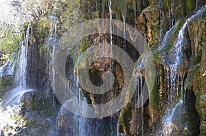 Tufas -carbonate sinter deposits- and waterfalls in the Cuervo river, Cuenca, central Spain