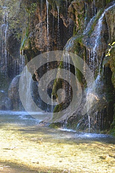 Tufas -carbonate sinter deposits- and waterfalls in the Cuervo river, Cuenca, central Spain