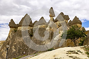 Tuff formations in the rose vally in cappadocia