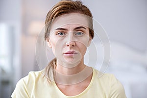 Tuft of hair in the female hands